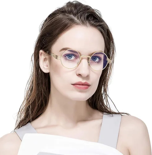 Vista 3 de AIEYEZO Gafas de sol redondas steampunk Circle Lennon Hippie, marco de metal, lente de bloqueo UV 100%