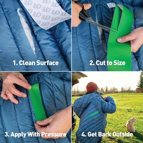 Vista 3 de GEAR AID - Cinta adhesiva resistente Tenacious de 3 x 20 pulgadas para reparación de tela y vinilo, repara rápidamente agujeros y desgarros en Coyote