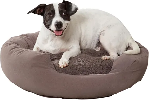 Vista 14 de Maddie Donut - Cama para perro con almohada central extraíble, color crema, pequeña (24 x 24 pulgadas)