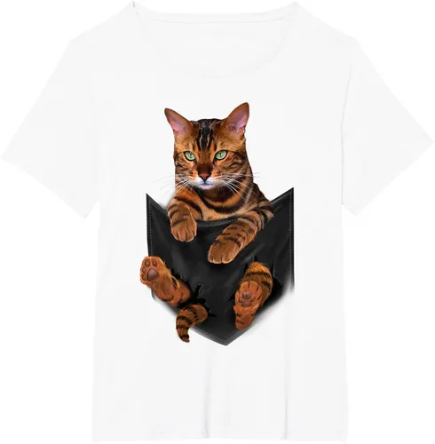 Vista 106 de Camiseta de bolsillo con estampado de tigre y gato Negro
