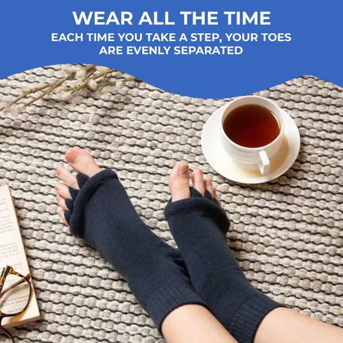 Vista 7 de Happy Feet Toe Separator Alignment Socks - Comfortable Toe Separator Socks Massage Sock – Prevent Foot Cramp and hammertoes