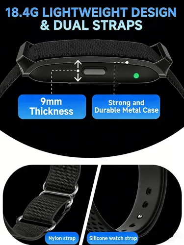 Vista 3 de Pulsera inteligente para hombres y mujeres, rastreador de actividad de salud, monitor de presión arterial continua/frecuencia cardíaca 24/7, monitor