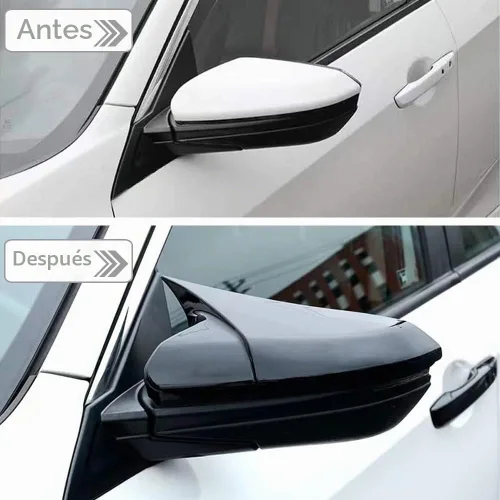 Vista 2 de Cubierta de espejo retrovisor lateral de cuerno de buey para automóvil, protector de espejo retrovisor, cubiertas de decoración, accesorios