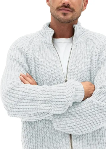 Vista 2 de Aoysky Men's Sweater Cardigan Full Zip Up Slim Fit Stand Collar Knitwear Jacket