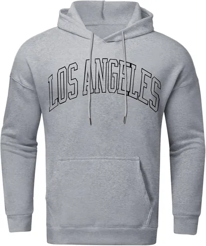 Vista 2 de EELHOE Light Hoodie for Men Baggy Cotton Long Sleeve Jersey with Hood Athletic Print Graphic Stylish Pullover