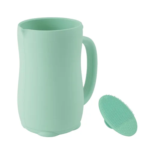 Vista 8 de mandoo Taza de enjuague de baño para bebés, silicona de grado alimenticio, taza de enjuague para champú y lavado corporal para niños con mango