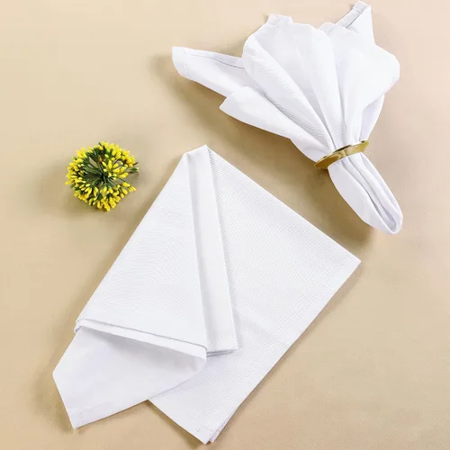 Vista 8 de Utopia Kitchen Servilletas de tela blanca [288 unidades, 18 x 18 pulgadas] mezcla de algodón absorbente, lavables y reutilizables, para cenas