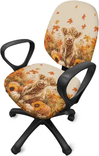 Vista 3 de Autumn Cow Office Chair Cover for Armrest Chairs