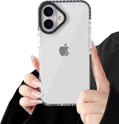 Vista 17 de FABSPARK Para iPhone 16,Neon Clear Bumper Case,Negro
