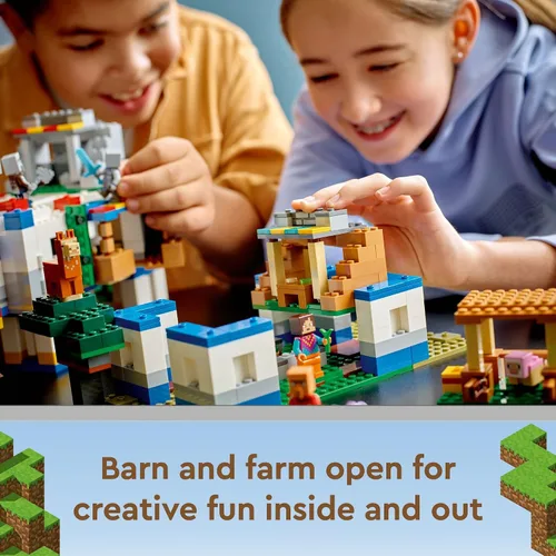 Vista 3 de LEGO Minecraft The Llama Village Farm House Toy Building Set 21188, idea de regalo de Minecraft para niños, niñas a partir de 9 años, crea una aldea