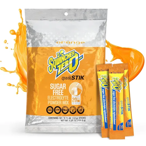 Vista 12 de Bebida en polvo Qwik Stik de Sqwincher, con electrolitos y sin azúcar (contiene 50 unidades), cítrico (Cool Citrus), 50 Zero sugar electrolyte