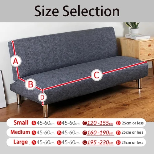 Vista 2 de Konsilsa Funda de sofá cama sin brazos, funda elástica para sofá cama, funda de sofá cama plegable, cubierta completa suave, funda para futón