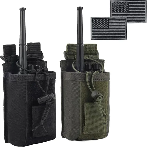 Vista 8 de Bolsa de radio – 1000D Tactical Molle ajustable de dos vías radios soporte bolsa para walkie talkies