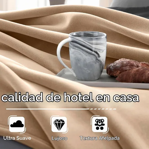 Vista 4 de Vellux 1B07049 Manta original de núcleo aislante estilo hotel, manta sólida, lavable a máquina, suave, acogedora, cálida, amigable para mascotas