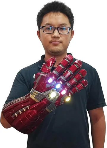 Vista 7 de Gmasking 2022 - Guantes de metal para hombre para cosplay iluminados 11
