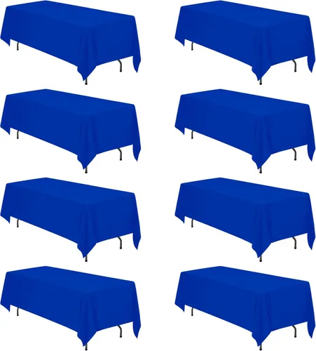 Vista 11 de BRILLMAX - Manteles para mesa rectangular de 6 pies, tela de lino de poliéster, lavable, para boda, recepción, banquete, fiesta de cumpleaños, 60 x