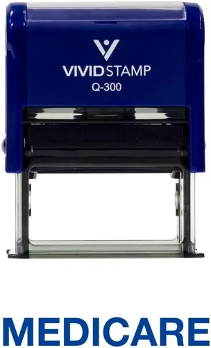 Vista 10 de Medicare - Sello de goma autoentintado (tinta roja), mediano Rojo