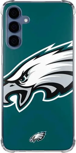 Vista 14 de Skinit Clear Phone Case Compatible with Galaxy A35 5G - Officially Licensed NFL Philadelphia Eagles Black & White Design