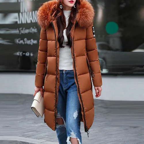 Vista 2 de NOKMOPO Gabardina con capucha para mujer, abrigo de gran tamaño con cremallera, abrigo con bolsillo, abrigos de invierno para mujer