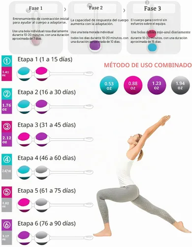Vista 3 de Sistema de ejercicio kegel, Conjunto de control de peso de ejercicio Kegel, Silicona de grado alimenticio: Ejercicio de suelo pélvico, Dispositivos