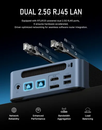 Vista 8 de BOSGAME Mini PC E5 11 Pro, AMD Ryzen 5400U 4C/8T, PC de oficina en casa de Azul (Sky-Blue)