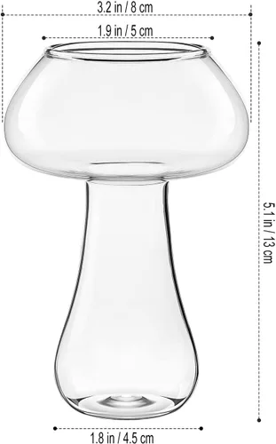 Vista 5 de DOITOOL Vaso de cóctel con forma de hongo, copa de cóctel creativa, copas de vino para el hogar, bar, catering, KTV, club, fiesta de boda, 9.5 fl