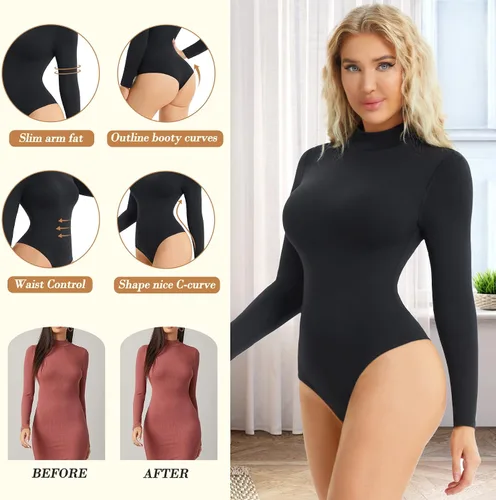 Vista 4 de Irisnaya Body moldeador de cintura para mujer modelador de cuerpo sexy cuello en V profundo tanga control de abdomen camiseta sin mangas