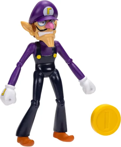 Vista 4 de Super Mario Waluigi - Figura de acción de 4 pulgadas con moneda