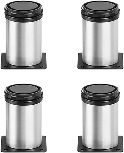 Vista 9 de Patas de acero inoxidable para muebles, patas ajustables de metal para escritorio, mesa de oficina para el hogar, proyectos de bricolaje, soporte