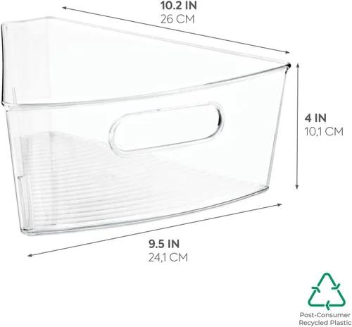 Vista 3 de Organizadores InterDesign® Cabinet Binz™ Lazy Susan para alacena/armario de cocina - Cuña de 1/8 de círculo, transparente