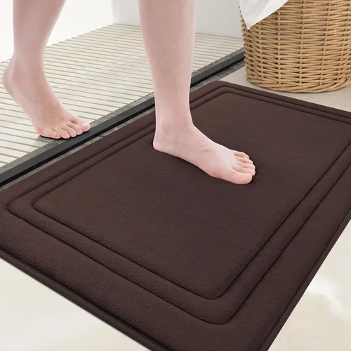 Vista 26 de Grandaily Alfombra de Baño de Espuma Viscoelástica 24x16, Ultra Suave, Antideslizante y Absorbente, Alfombras de Baño Lavables a Máquina y Secables