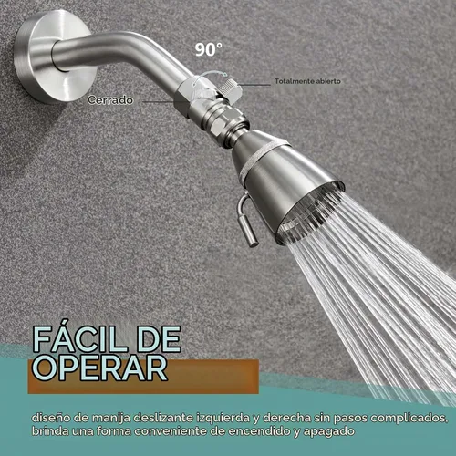 Vista 3 de Aomasi Restrictor de flujo de cabezal de ducha para baño doméstico, níquel Níquel cepillado