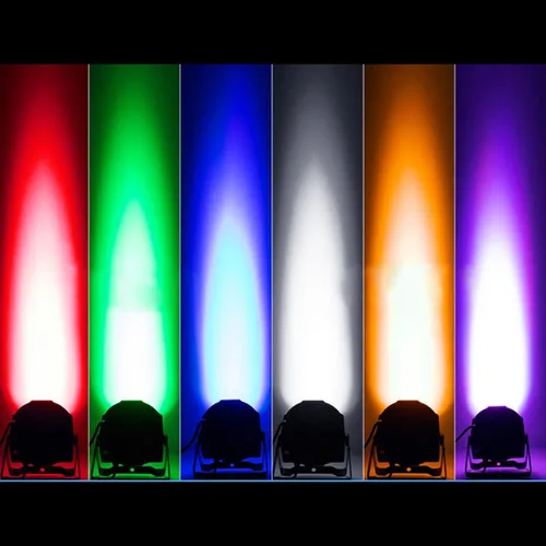 Vista 4 de Aleación de aluminio Led Flat Stage Par 7x18W Luces de escenario DJ con control Dmx512 RGBWA UV 6in1 luces, bueno para escenarios de DJ, clubes