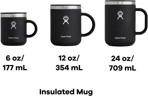 Vista 7 de Taza Hydro Flask - Taza de viaje reutilizable de acero inoxidable para té y café - Aislada al vacío, sin BPA, no tóxica, 12 onzas