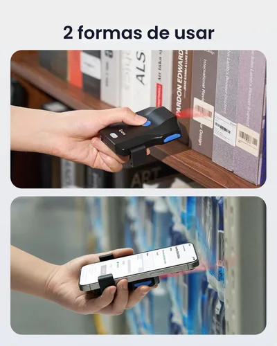 Vista 7 de Eyoyo - Escáner de código de barras Bluetooth inalámbrico portátil para teléfono con clip 1D 2D QR Bluetooth