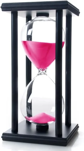 Vista 8 de Bellaware Reloj de Arena, Reloj de Arena de Madera de 30 Minutos Blanco