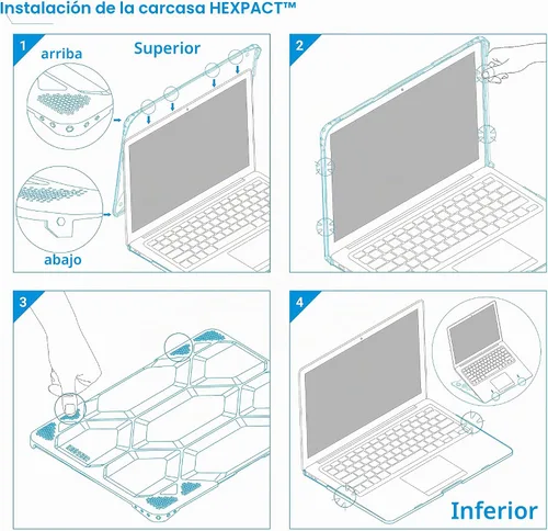 Vista 6 de IBENZER HA11CYBK HA11CYBK - Funda compatible con MacBook Air de 11 pulgadas A1370 A1465, carcasa rígida de alta resistencia para Apple Laptop Mac