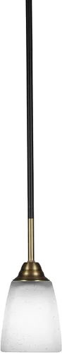 Vista 278 de Toltec Lighting Paramount - Mini colgante de 1 luz en acabado negro mate con cristal de arte perla de 7 pulgadas y estilo negro