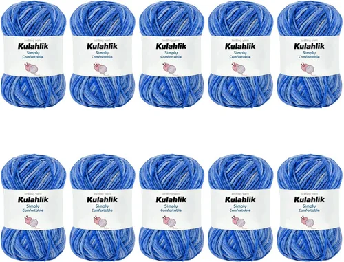 Vista 51 de 50g (1x50g) Hilo Acrílico para Crochet y Tejido, Hilo Degradado Colorido, 1 Rollo de Madejas, Hilo Acrílico Multicolor, Perfecto para Proyectos
