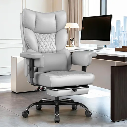 Vista 10 de Misolant Silla de oficina grande y alta con reposapiés, silla de escritorio ejecutiva de respaldo alto con reposabrazos de elevación ajustable Todo