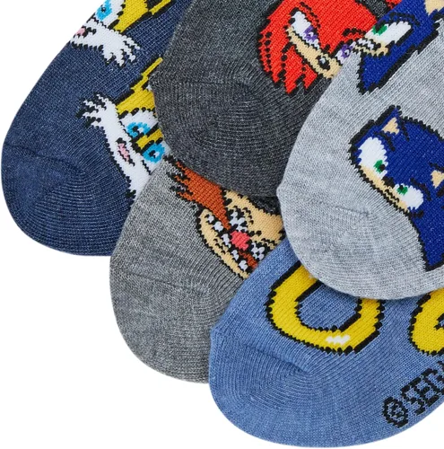 Vista 2 de Sonic the Hedgehog Paquete de 5 calcetines novedosos de moda (niño grandehombre)
