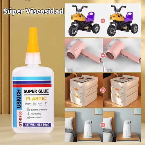Vista 2 de Super pegamento para plástico con tapa antiobstrucción. 6 x 1 fl oz, pegamento de plástico adhesivo CA para modelo y miniatura, adecuado para PLA