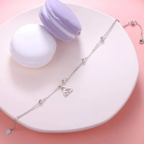Vista 5 de Tobillera de plata de 925 para mujer, chica, para uso bohemio, playa, ajustable, para regalo de cumpleaños