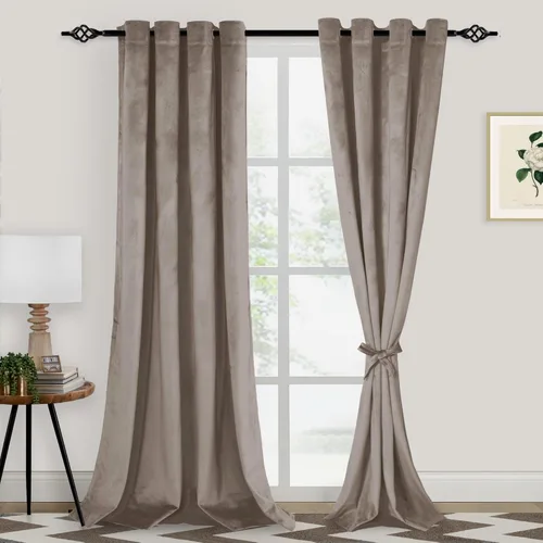 Vista 17 de XWZO Cortinas de terciopelo azul de 63 pulgadas de largo, elegantes cortinas de lujo suaves para sala de estar, aislamiento térmico, oscurecimiento
