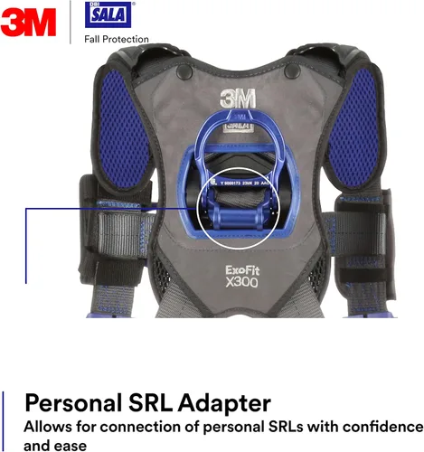 Vista 7 de 3M 1403070 DBI-SALA ExoFit X300 Arnés de seguridad de construcción cómodo, protección contra caídas, OSHA, ANSI, anillo en D trasero de aluminio