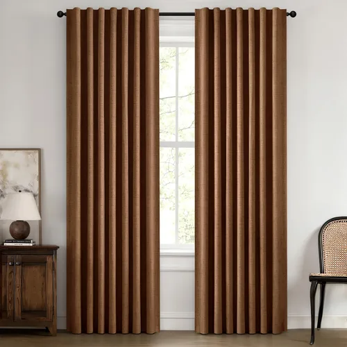 Vista 57 de MIULEE Cortinas de lino 100% opacas para dormitorio, marfil sólido, decoración de lujo, aislamiento térmico, cortinas oscurecedoras para sala