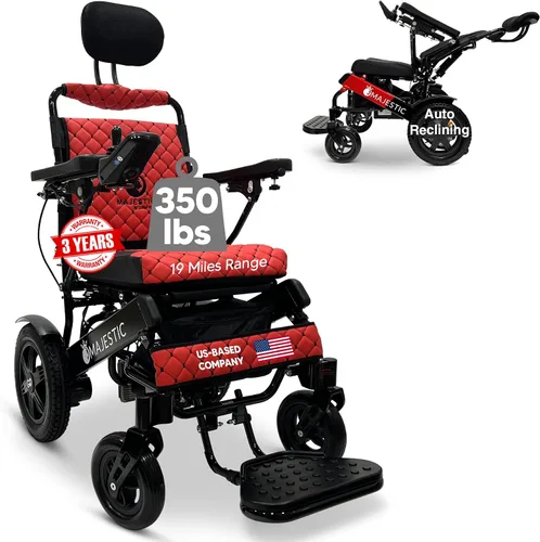 Vista 12 de Silla de ruedas motorizada eléctrica ligera para personas mayores y adultos, reclinación automática plegable de largo alcance con potente motor