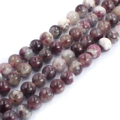 Vista 2 de Jewelry Making Natural 4, 6, 8, 10, 0.472 pulgadas, redonda, ciruela, turmalina, piedras preciosas sueltas, espaciador, cuentas para manualidades