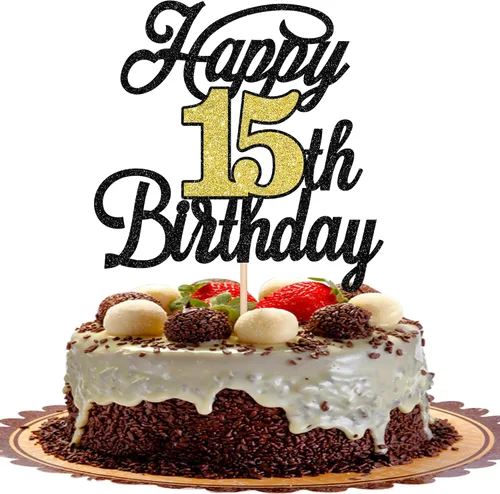 Vista 67 de Rsstarxi 1 paquete de decoración para tarta de cumpleaños 8 con purpurina negra de 8 años y fabulosos saludos a 8 años de edad, para celebrar el 8º