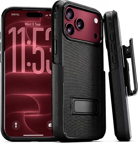 Vista 20 de MOTIVE Funda para iPhone 15 con clip para cinturón y soporte, magnética Negro